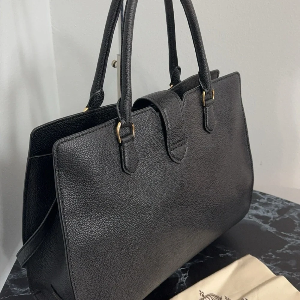 LAUREN RALPH LAUREN Large Bag Leather Black Carryover Laptop Satchel AUTHENTIC - Picture 11 of 16